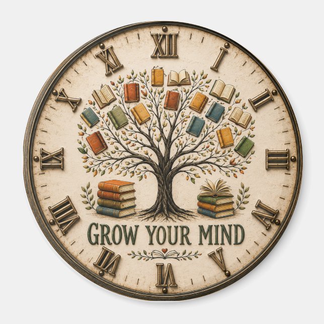Aimant Grow Your Mind Book  Reading Teacher Gift (Devant)