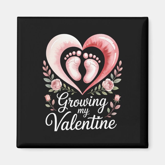Aimant Growing My Valentine By Feet Heart Art  (Devant)