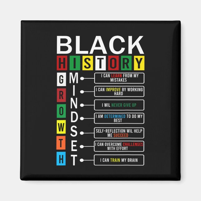 Aimant Growth Mindset Definition Cool Black History Month (Devant)