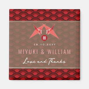 Aimant Grues en papier rouge Saint Jacques Fête de mariag