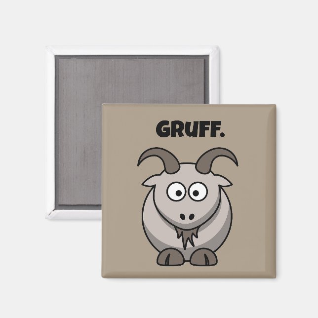 Aimant Gruff Grey Chèvre Funny Fairy Tale Dessin (Recto/Verso)