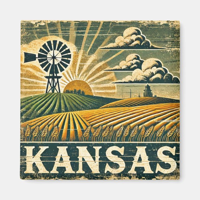 Aimant Grunge en détresse Nebraska (Devant)