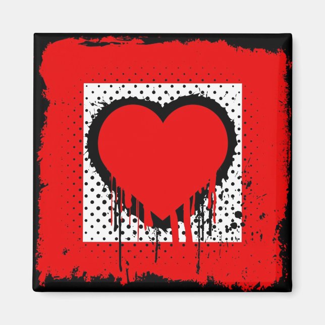 Aimant Grunge love (Devant)