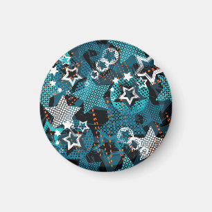 Aimant Grunge star motif, design pour enfants ludique.