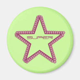 Aimant Grunge Superstar Magnet, Fuchsia