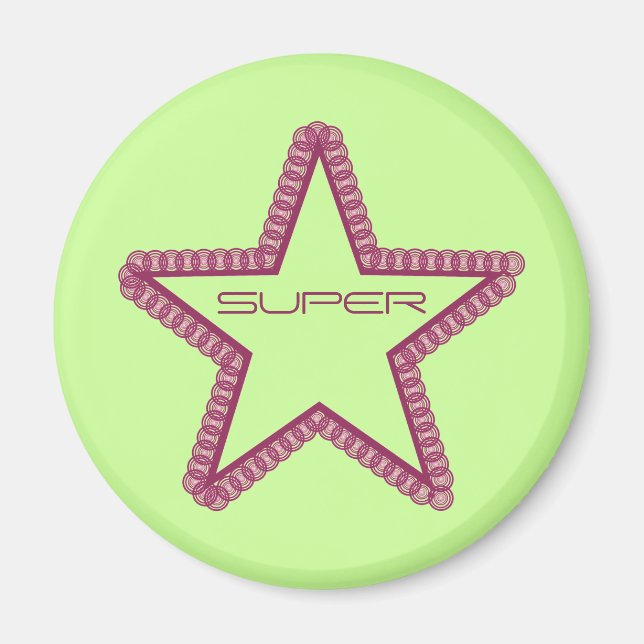 Aimant Grunge Superstar Magnet, Fuchsia (Devant)