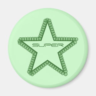Aimant Grunge Superstar Magnet, vert forêt