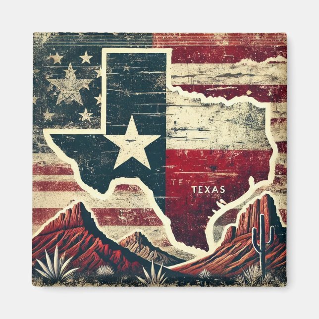 Aimant Grunge Texas en détresse (Devant)