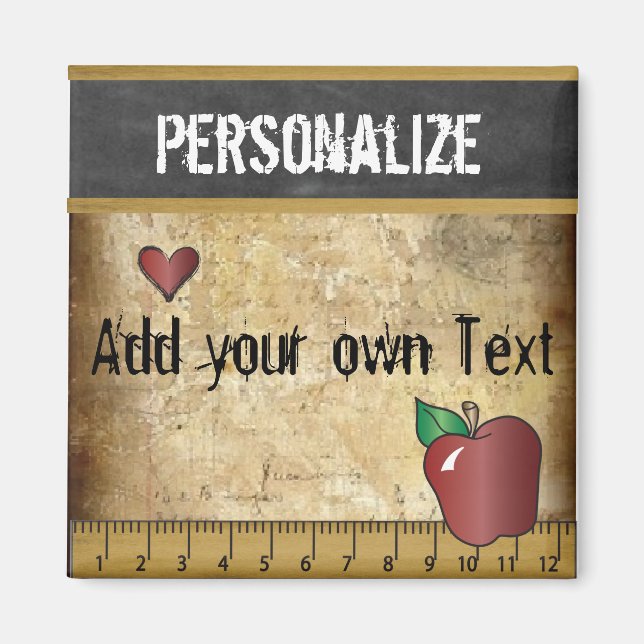 Aimant Grunge Vintage Rustic Conception de l'enseignant (Devant)