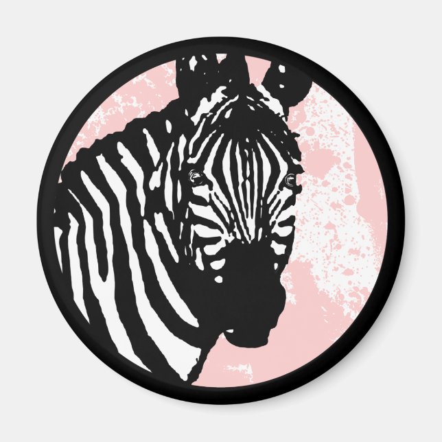 Aimant grunge zebra. (Devant)