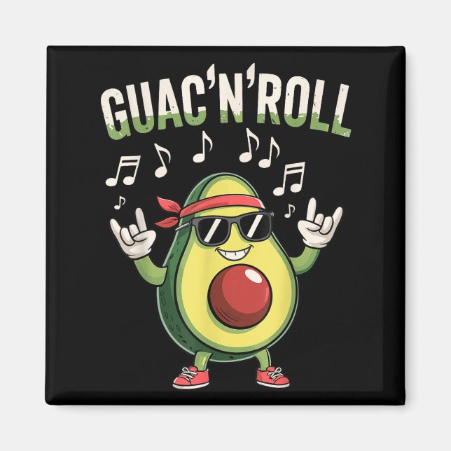 Aimant Guac'n'roll rock à l'avocat  (Devant)