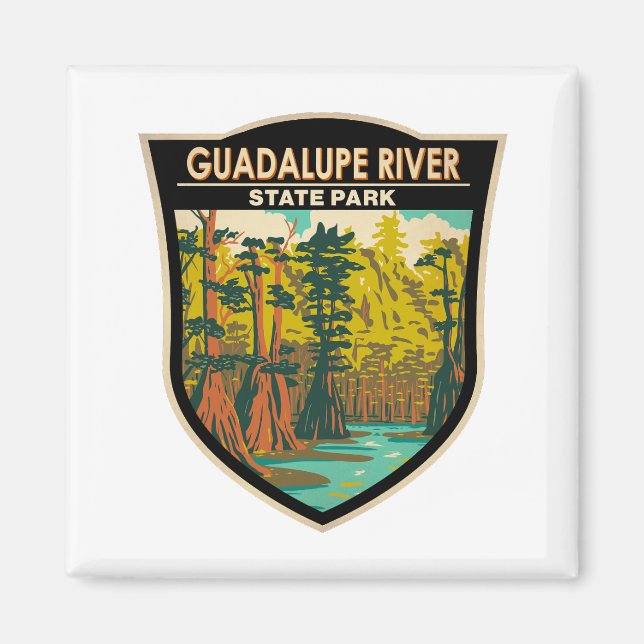 Aimant Guadalupe River State Park Texas Vintage (Devant)