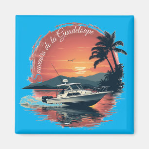 Aimant Guadeloupe Bateau Sunset Magnet
