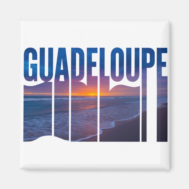 Aimant Guadeloupe: Coucher de Soleil Tropical des Caraïbe (Devant)
