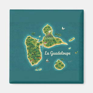 Aimant Guadeloupe – Illustrated Island Map