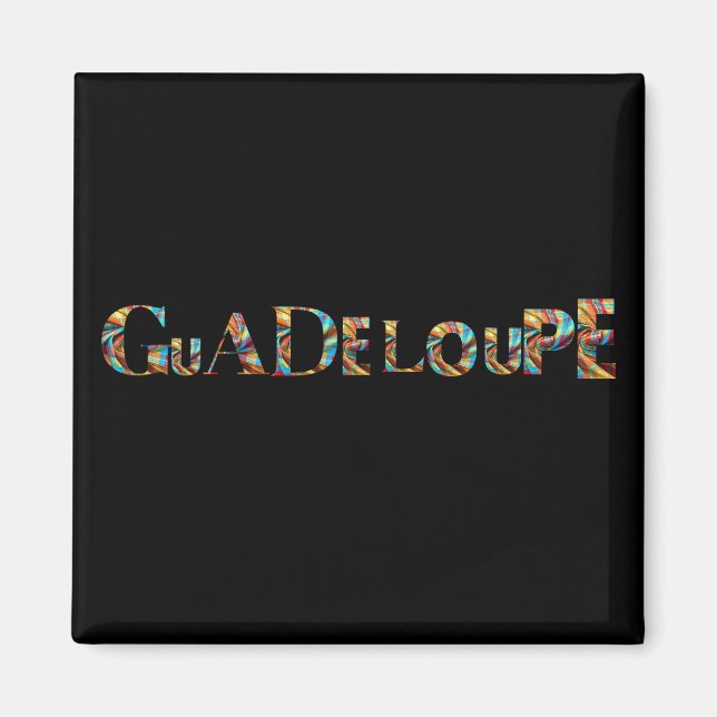 Aimant Guadeloupe Lettres Colorées | Magnet (Devant)