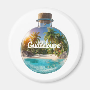 Aimant Guadeloupe – Souvenir tropical en bouteille