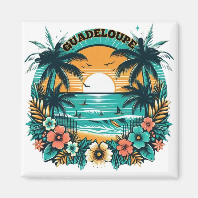 Aimant Guadeloupe Tropical Sunset | Magnet (Devant)