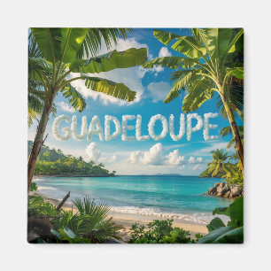Aimant Guadeloupe Tropicale Paysage Caraïbes Aquarelle