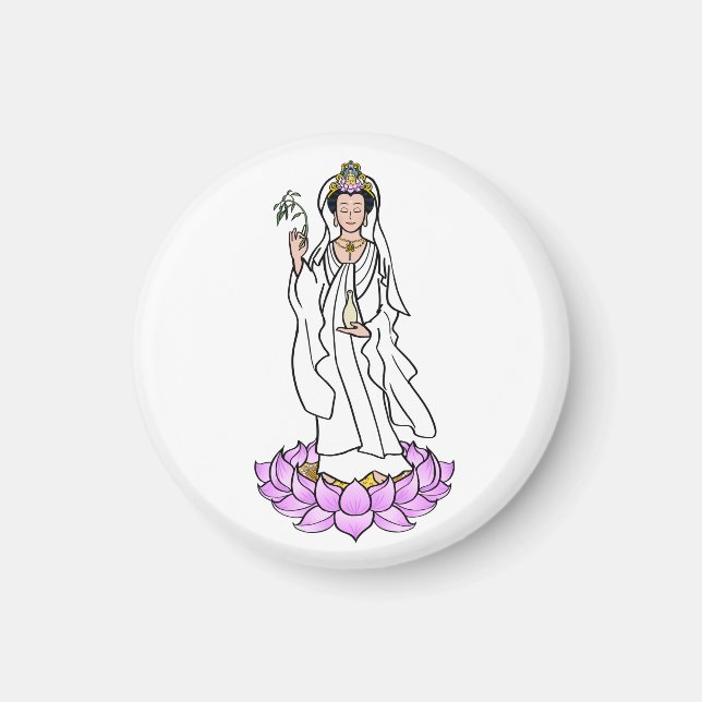 Aimant Guan Yin Bodhisattva sur Lotus (Devant)