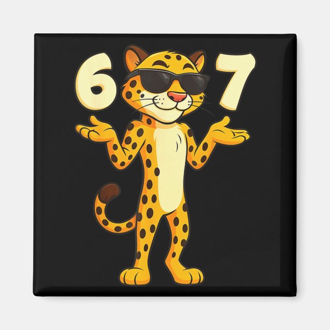 Aimant Guépard 67 Mème Drôle Enfants Adolescents Générati (Devant)