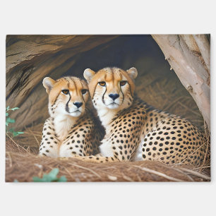Aimant Guépard Animal Nature Faune Affection Tendresse