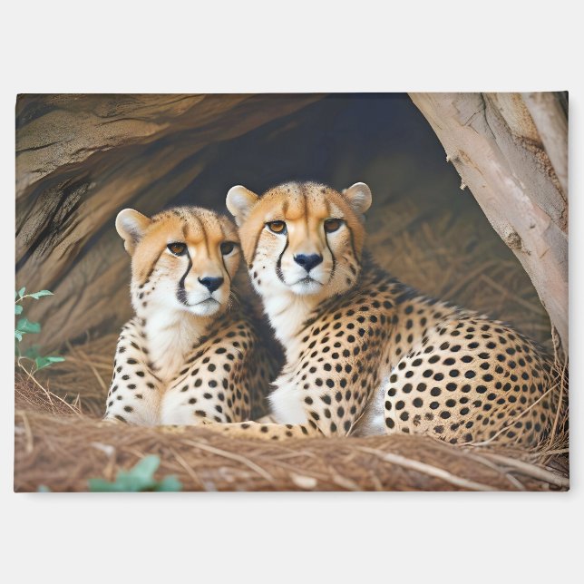 Aimant Guépard Animal Nature Faune Affection Tendresse (Recto)