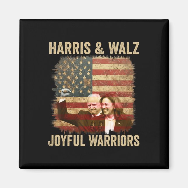 Aimant Guerrier Pour Kamala Harris Tim Walz 2024 1 (Devant)