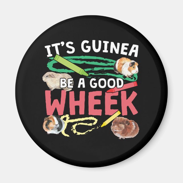 Aimant Guinée Soyez une bonne roue - Guinée Pig Pun (Devant)