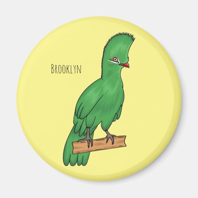 Aimant Guinée turaco bird cartoon (Devant)