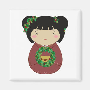 Aimant Guirlande de Noël de Kokeshi