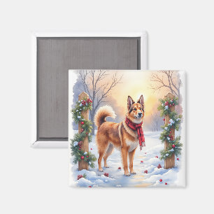 Aimant Guirlande de Noël Tervuren belge aquarelle