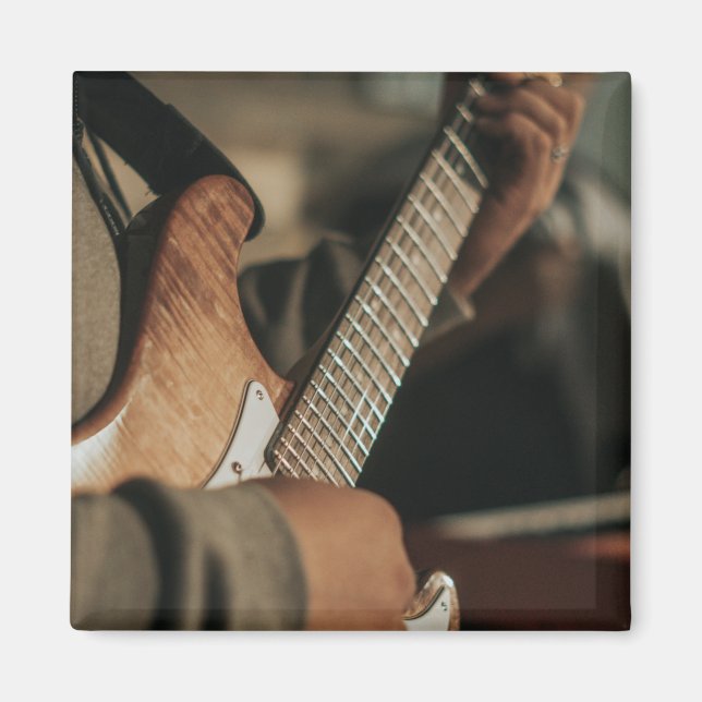 Aimant Guitare acoustique mignonne (Devant)