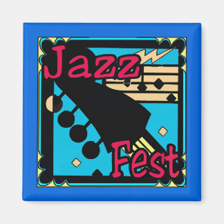 Aimant Guitare de Jazz Fest en bleu