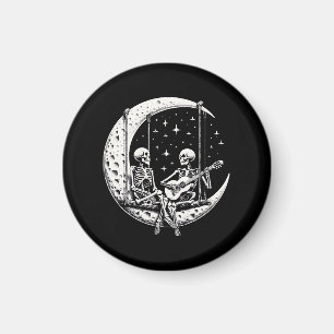 Aimant Guitare de lune de couple de squelettes