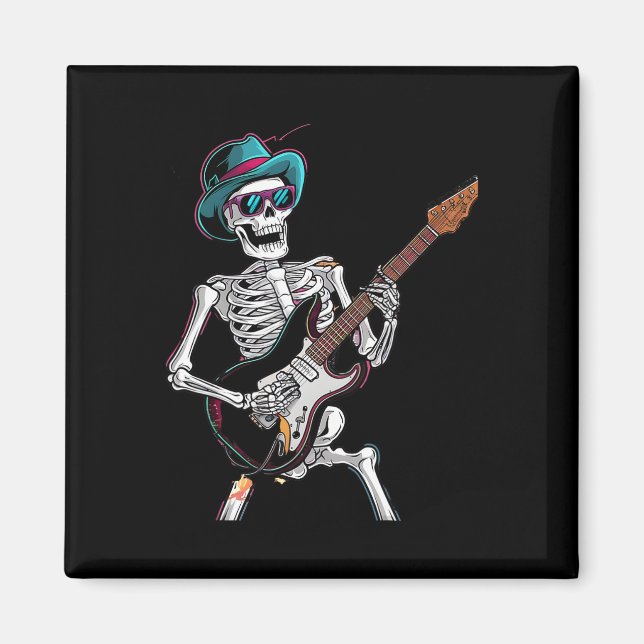 Aimant Guitare Ghost Vintage Rocker Skeleton Tee (Devant)