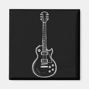 Aimant Guitare minimale Art de ligne Drôle Amateur de mus