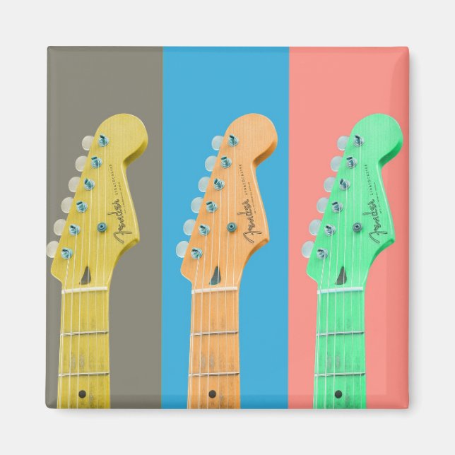 Aimant Guitare pastel colorée musique de fille (Devant)