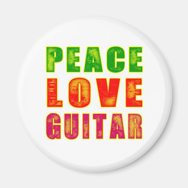 Aimant Guitare Peace Love (Devant)
