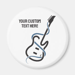 Aimant Guitare stylisée de texte personnalisé