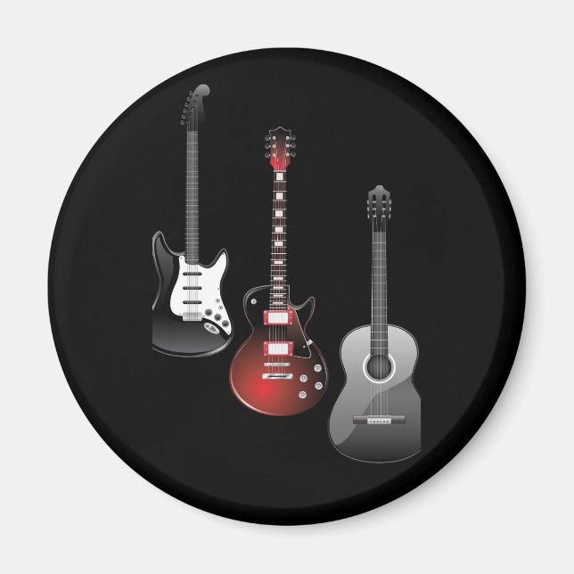 Aimant Guitares Électriques Cool pour les Amoureux de Mus (Devant)