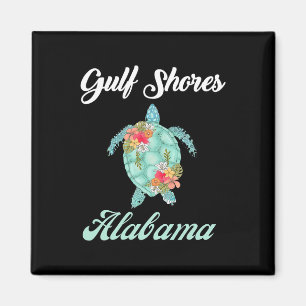 Aimant Gulf Shores Alabama Tortue de mer Famille Mat de v