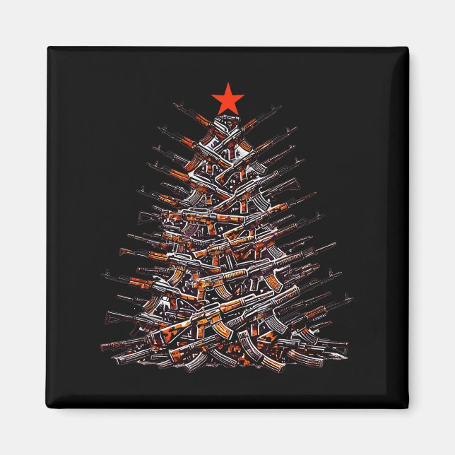 Aimant Guns Christmas Tree Funny Xmas 2025 For Gun Lover  (Devant)