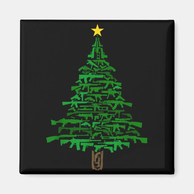 Aimant Guns Christmas Tree - Xmas Gift For Guns Lover  (Devant)