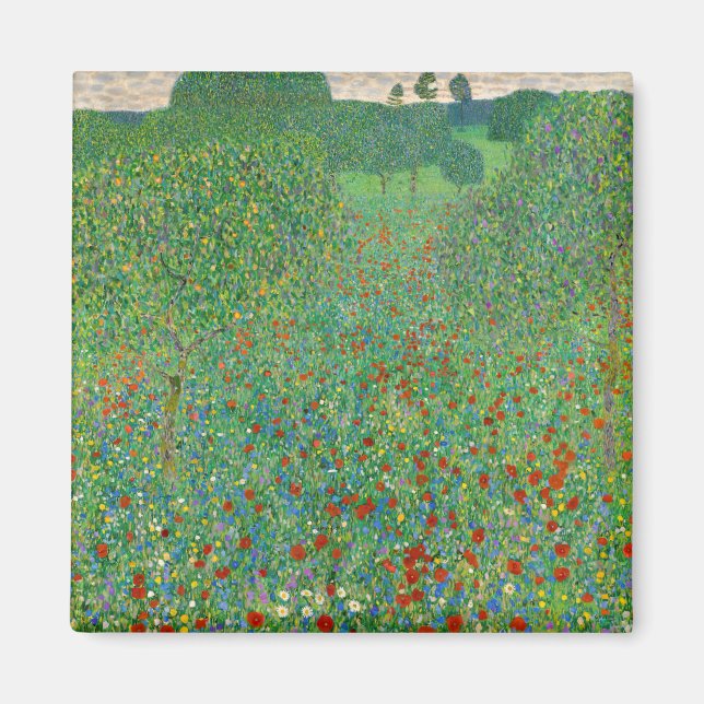 Aimant Gustav Klimt - Champ de coquelicots (Devant)