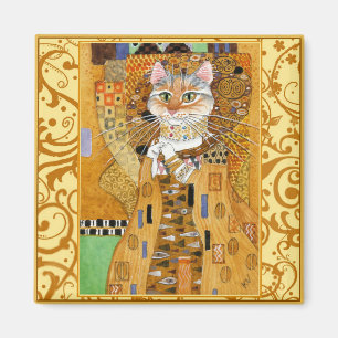 Aimant Gustav Klimt Chat en or sponet