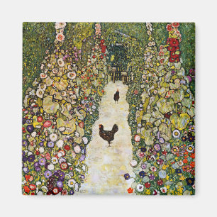 Aimant Gustav Klimt - Chemin du jardin avec poulets