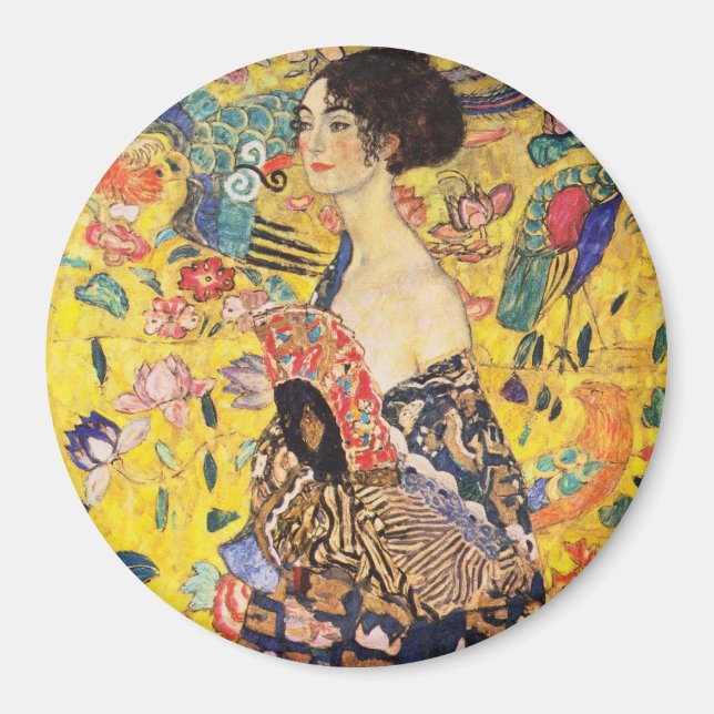 Aimant Gustav Klimt Dame avec éventail (Devant)