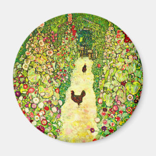 Aimant Gustav Klimt Garden with Chickens
