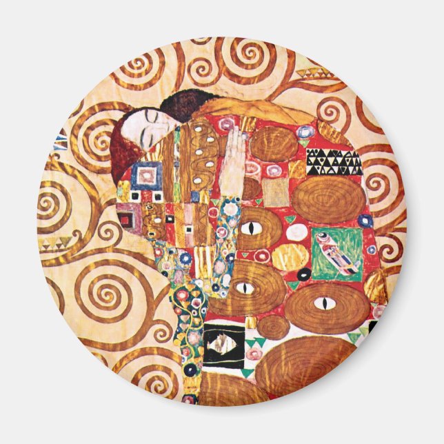Aimant Gustav Klimt - Le Baiser - Peinture d'art fin (Devant)